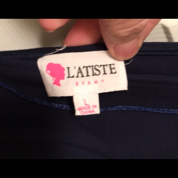 L’atise by Amy New Mini. Navy Blue Cool Cut Aways. Plunging V Neckline - Picture 7 of 7